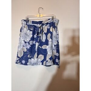 Women's size 16 Lands End Lyocell soft skirt blue white floral